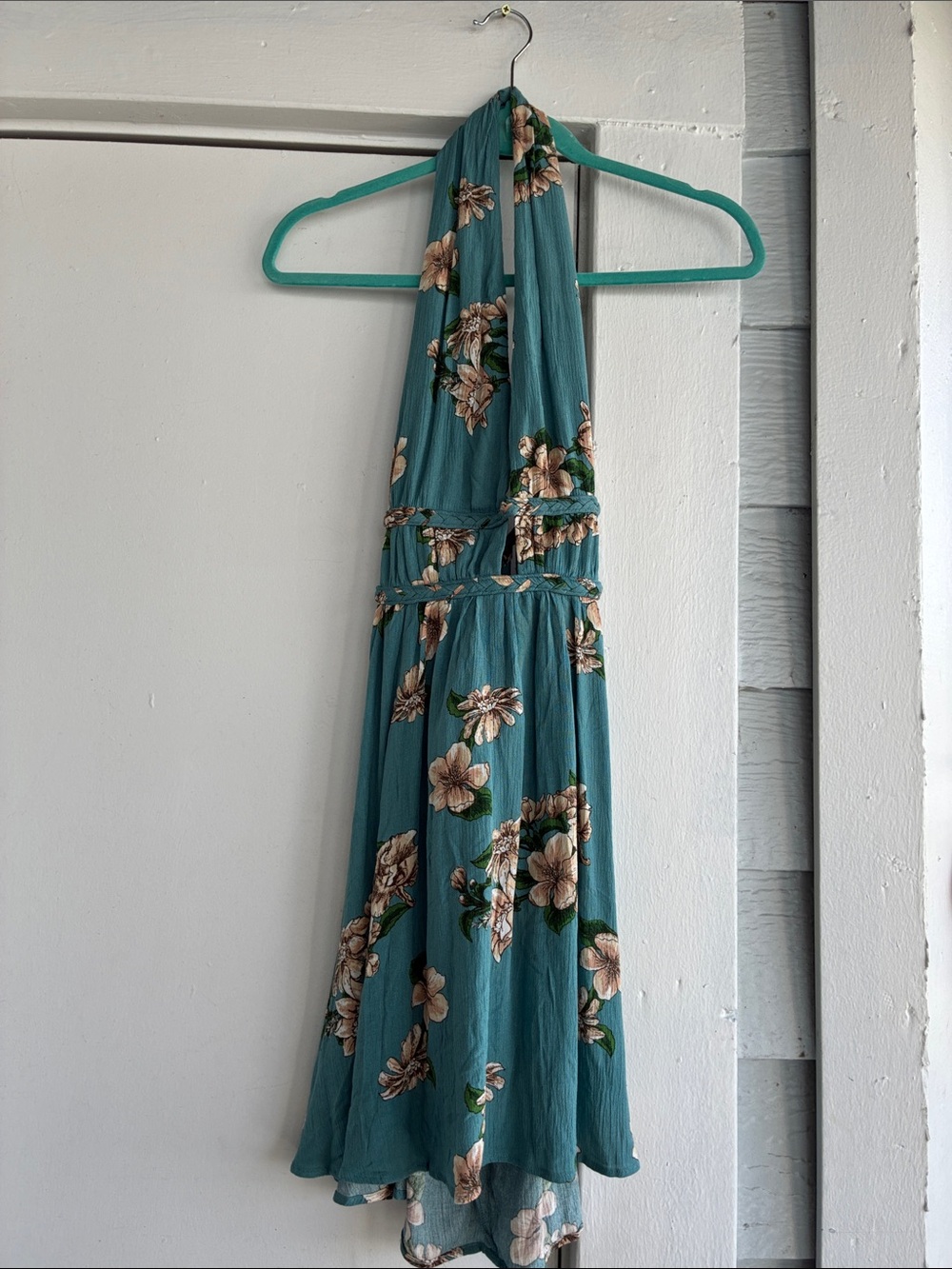 ILLA ILLA Teal Floral Halter Circle Skirt